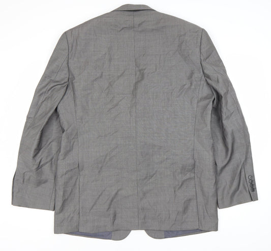 Daniel Hechter Men's Grey Wool Blazer Jacket 44R