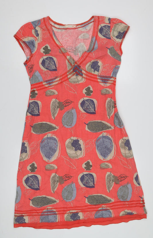 White Stuff Women's Red Floral V-Neck Dress Size 10