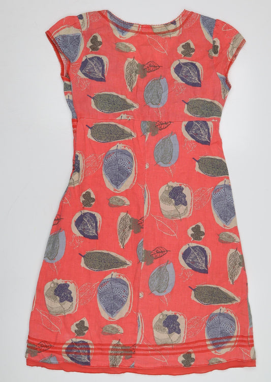 White Stuff Women's Red Floral V-Neck Dress Size 10