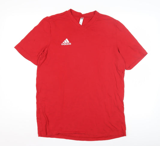 Mens UK Size M adidas Red Cotton T-Shirt