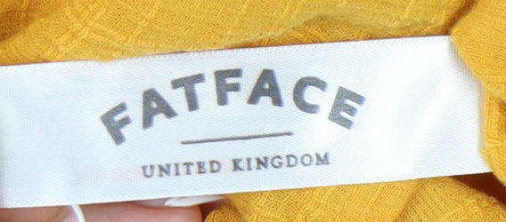 FatFace Women's Yellow Off-Shoulder Tunic Blouse Size 8
