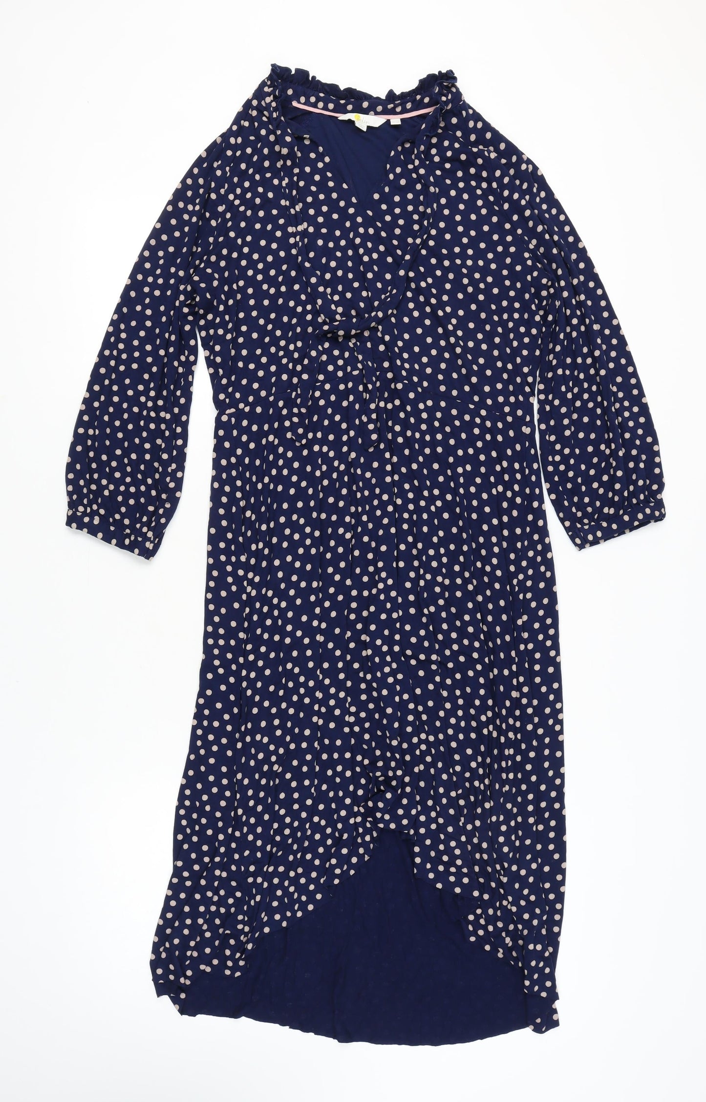 Boden Women's Blue Polka Dot Midi A-Line Dress Size 16