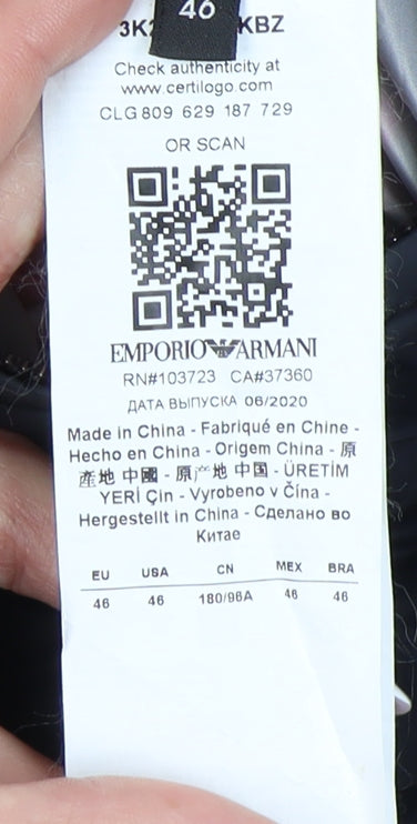 Emporio Armani Women's Black Puffer Jacket Size 18