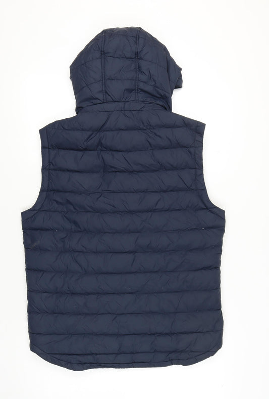 Jack Wills Blue Men's Puffer Waistcoat L Hooded