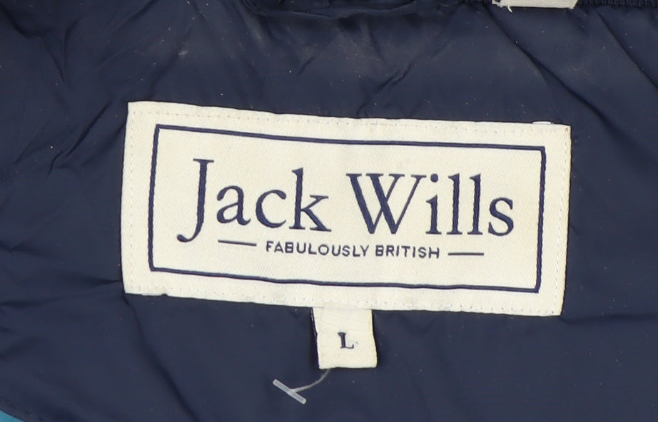 Jack Wills Blue Men's Puffer Waistcoat L Hooded