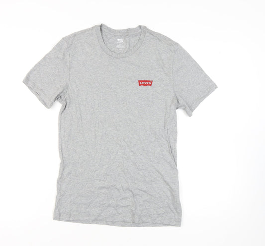 Levi's Men's Grey Slim Fit Cotton T-Shirt, Size S