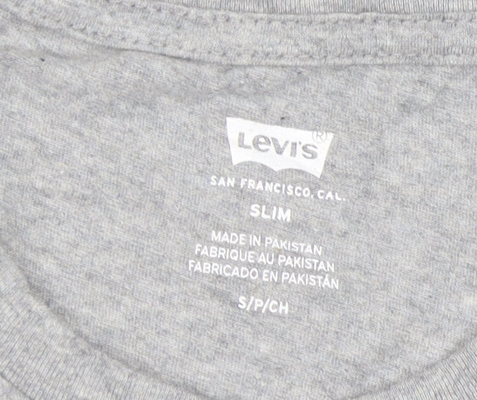 Levi's Men's Grey Slim Fit Cotton T-Shirt, Size S