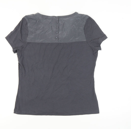 Alex & Co. Women's Grey Square Neck T-Shirt, Size 14