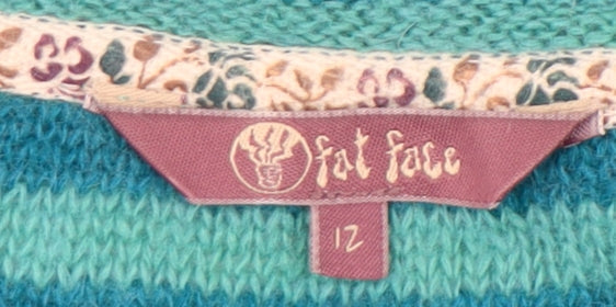 Fat Face Women’s Blue Striped Cowl Neck Jumper Size 12