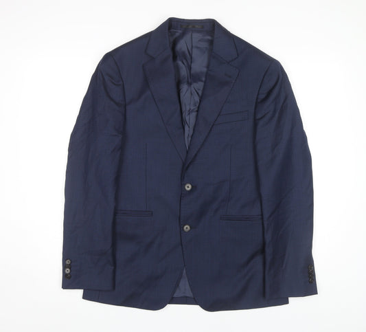 T.M. Lewin Men's Blue Slim Fit Blazer, Size 38S