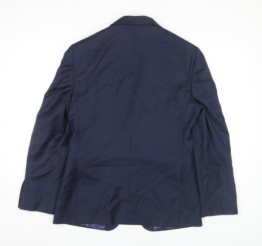 T.M. Lewin Men's Blue Slim Fit Blazer, Size 38S