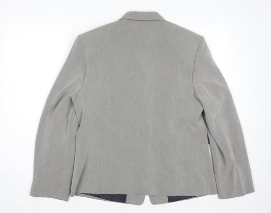 MARCONA Women's Grey Blazer, Size 12, Button Closure
