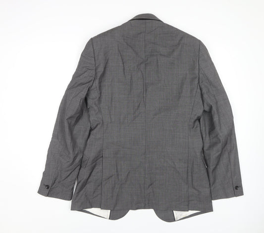Reiss Men's Grey Check Wool Suit Jacket 38 Chest
