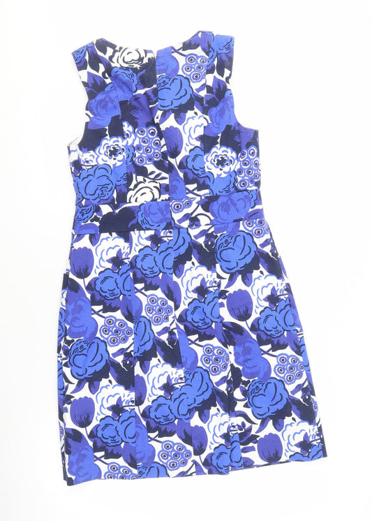 Boden Women's Blue Floral Sheath Dress, Size 12, Knee Length