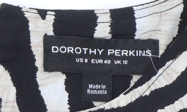 Brand and care label for Dorothy Perkins Zebra Print Multicoloured Top UK 12