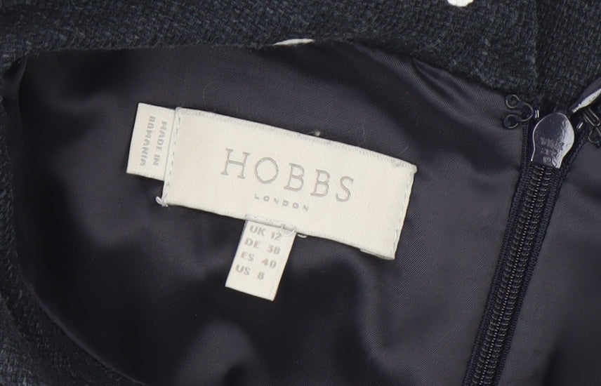 Hobbs Women's Black Polka Dot Sheath Dress Size 12