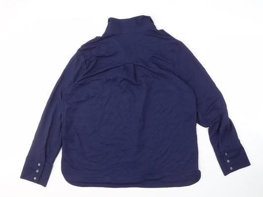Womens UK Size 18 Khost Blue Viscose Blend Button-Up