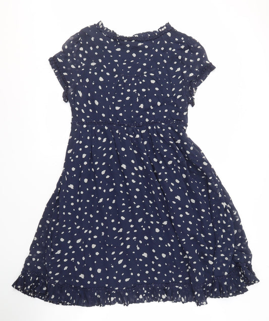 Crew Clothing Co. Women's Blue Polka Dot Dress Size 12
