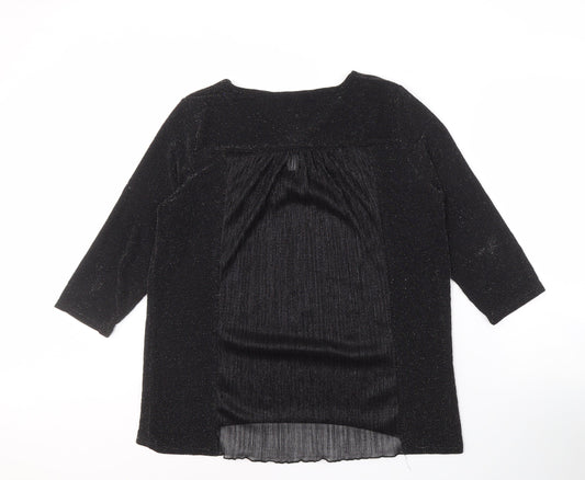 Womens UK Size 12 Klass Black Polyester Blend Blouse
