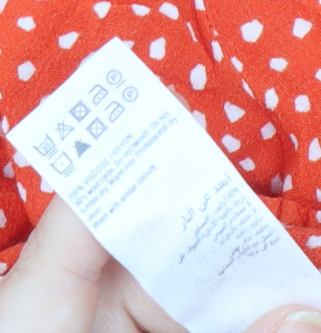 Mint Velvet Women's Red Polka Dot Tunic Blouse Size 14