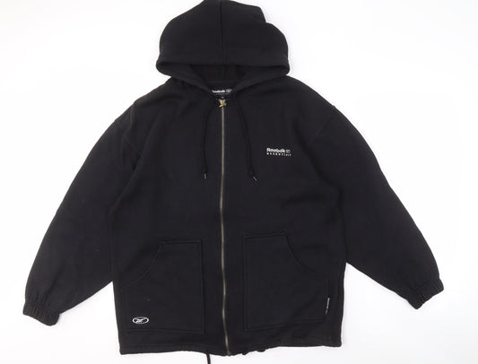 Reebok Women's Black Full Zip Hoodie, Size 12, Excellent