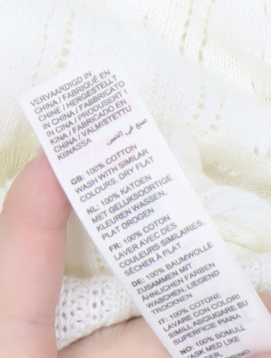 Fat Face Women Ivory Flutter Sleeve Button Top