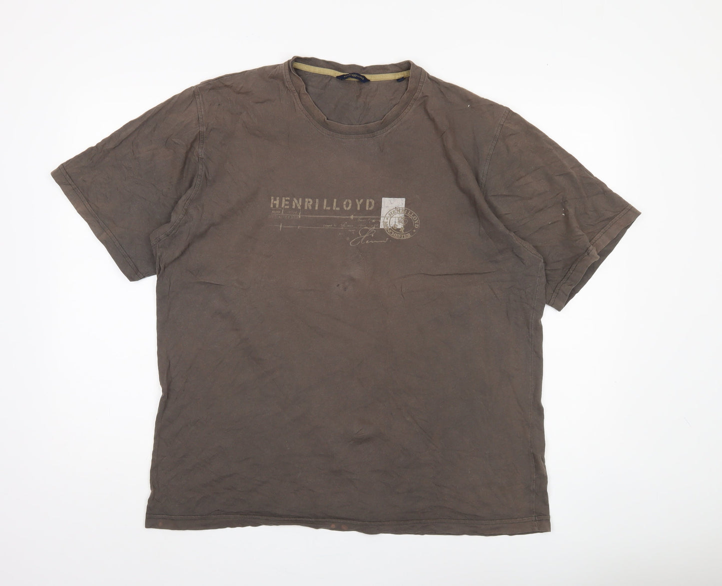 Henri Lloyd Men's Brown XL Cotton T-Shirt Logo