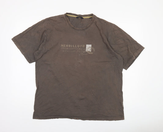 Henri Lloyd Men's Brown XL Cotton T-Shirt Logo