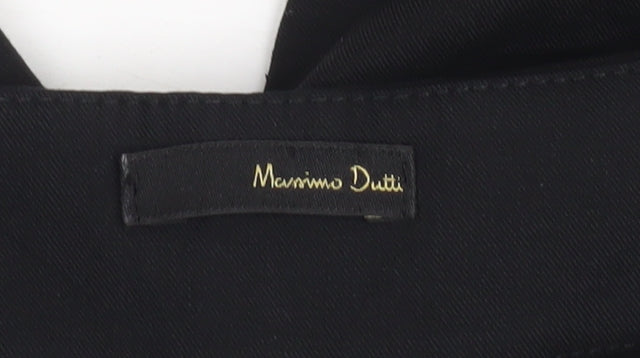 Massimo Dutti Women's Black Straight Trousers Size 12