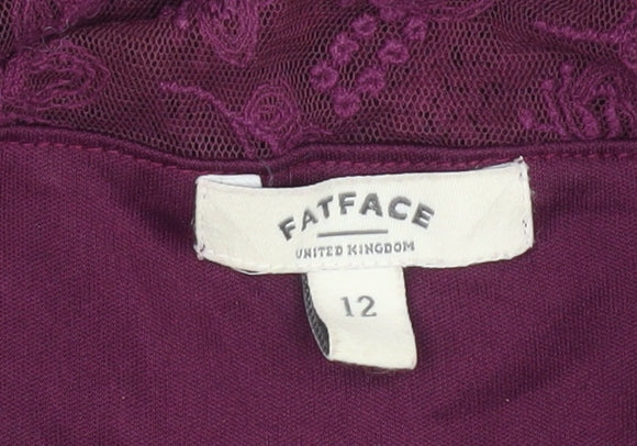 FatFace Women's Purple A-Line Lace Dress, Size 12