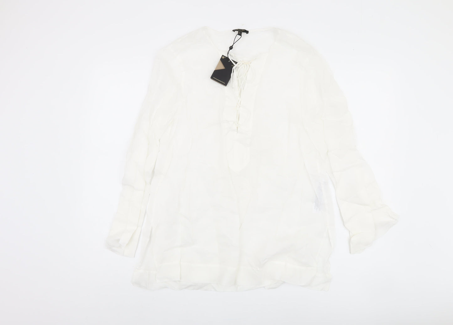 Massimo Dutti Women's White Blouse, Size S