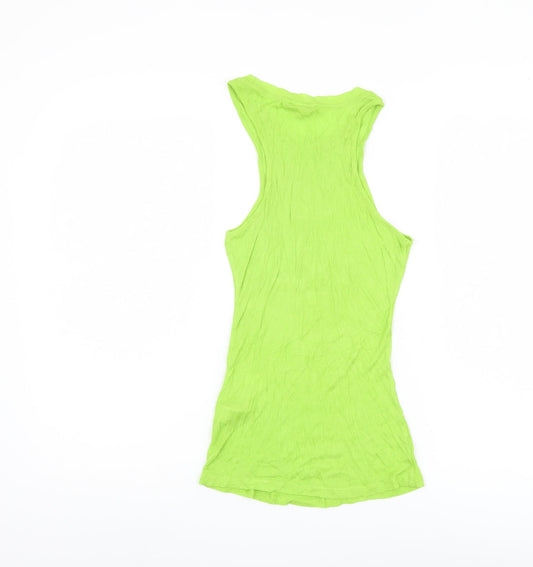 Womens UK Size XS Massimo Dutti Green Viscose Tank