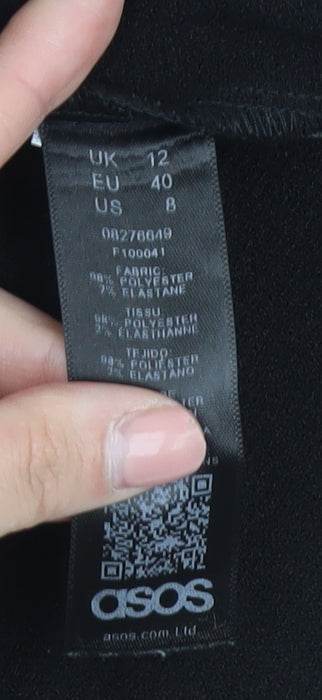 Close-up detail of ASOS Women's Black Dress, size 12, Regular Fit