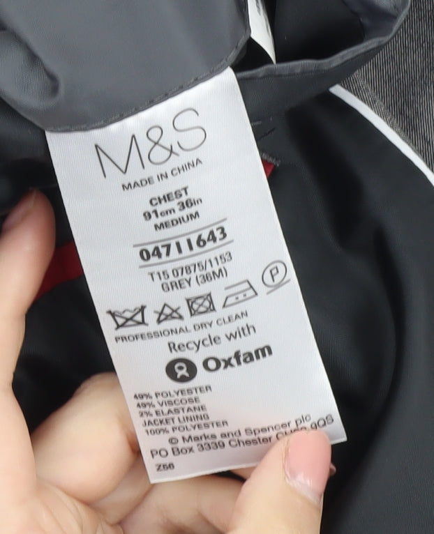 Marks and Spencer Men's Grey Blazer, 36R Business Style