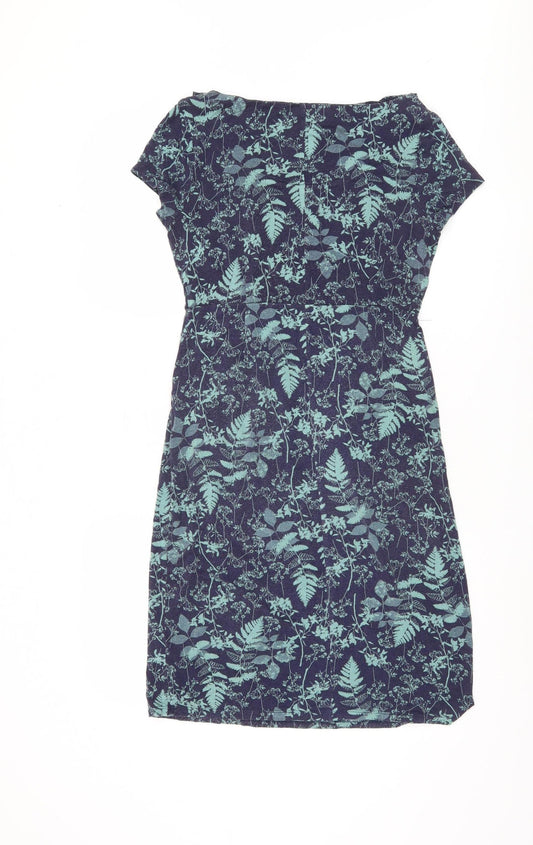 White Stuff Women's Blue Floral Shift Dress Size 8