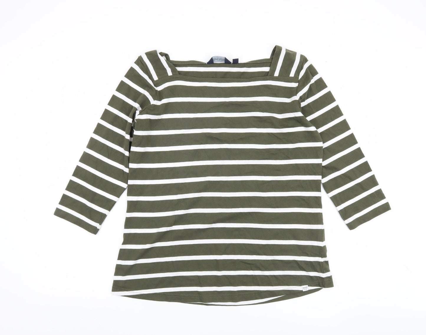 Regatta Women's Green Striped 3/4 Sleeve T-Shirt