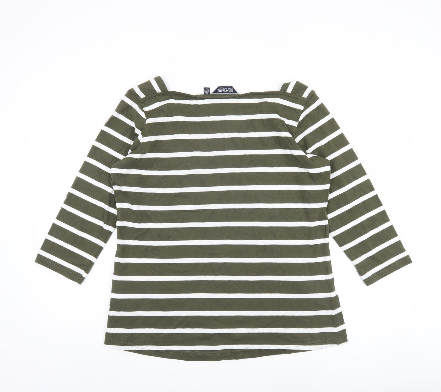 Regatta Women's Green Striped 3/4 Sleeve T-Shirt