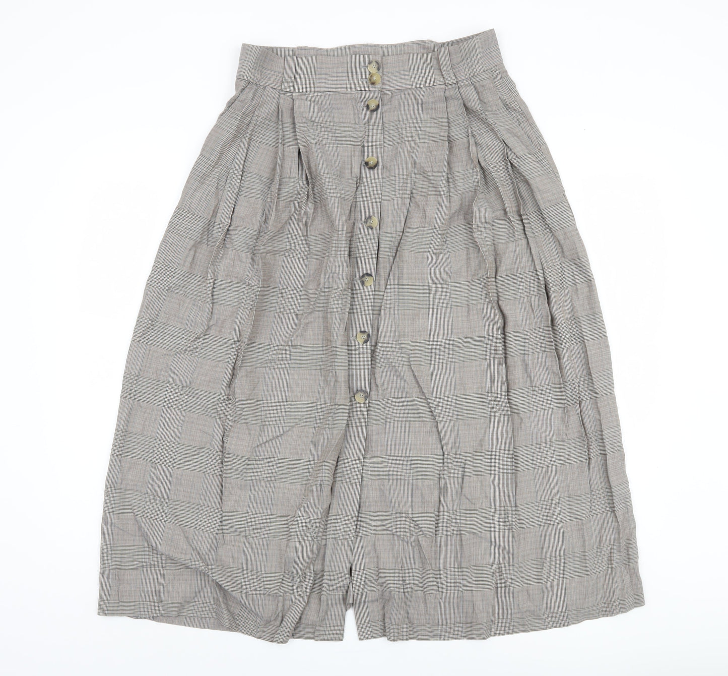 Massimo Dutti Women's Grey Pleated Midi Skirt Size 14