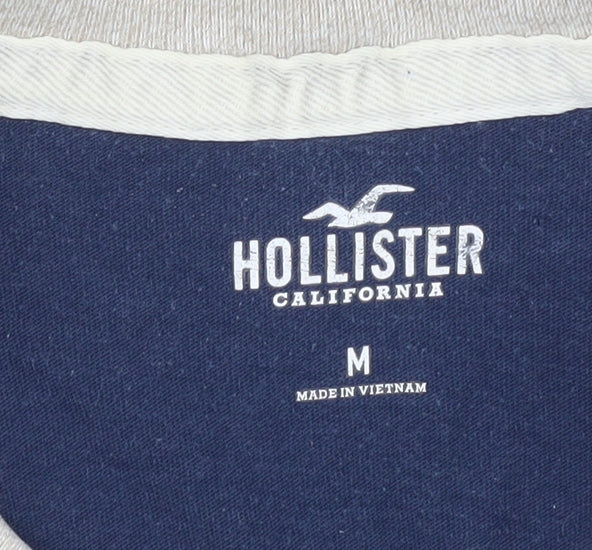 Hollister Men's Blue Long Sleeve Crew Neck T-Shirt M