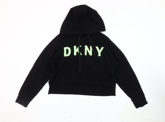 DKNY Women's Black Hoodie S Pullover Logo Casual