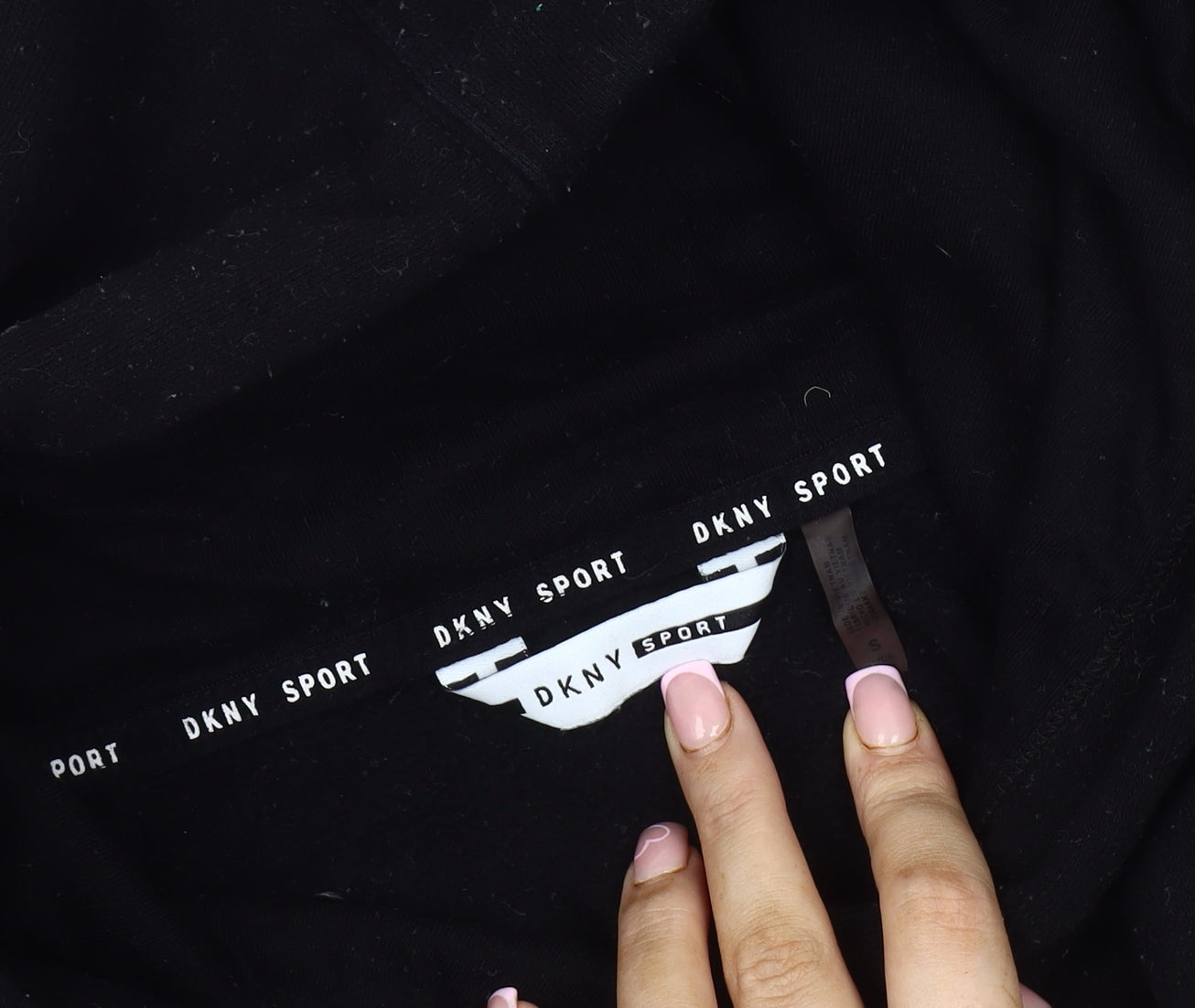 DKNY Women's Black Hoodie S Pullover Logo Casual