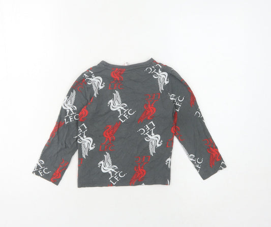 LFC Boys Grey Long Sleeve Graphic T-Shirt 3-4 Years