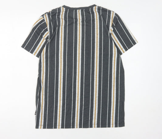 Burton Men's Multicoloured Striped Crew Neck T-Shirt M
