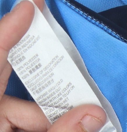 Brand and care label for Jordan boys’ blue basketball tank sleeveless activewear top