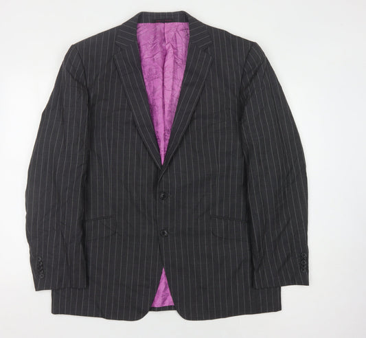 Duchamp Men's Grey Striped Blazer 46 Regular Fit