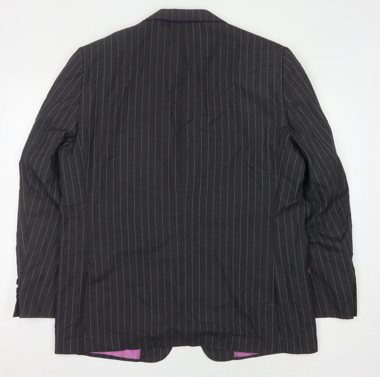 Duchamp Men's Grey Striped Blazer 46 Regular Fit