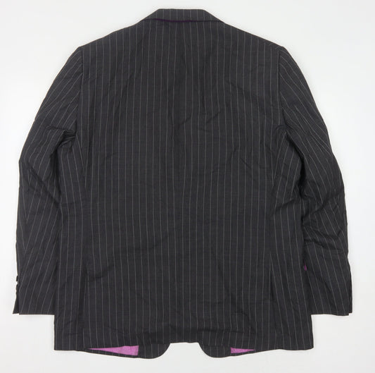 Duchamp Men's Grey Striped Blazer 46 Regular Fit