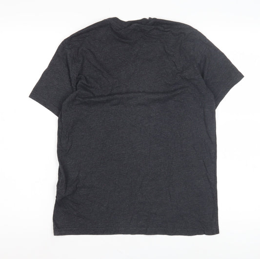 Champion Men's Black Logo T-Shirt, Small, Crew Neck