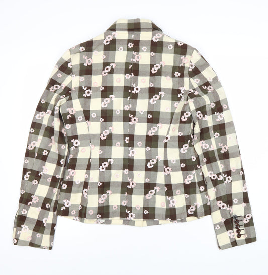 Joseph Women's Brown Check Blazer, Size 16, Classic Fit