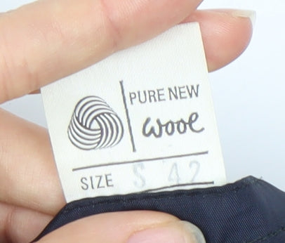 DAKS Men's Blue Wool Blazer Jacket, Size S 42, Single-Breasted